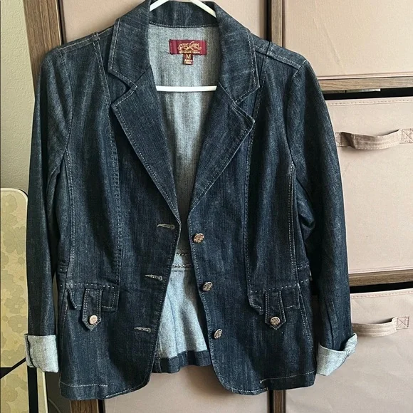 one 5 one Dark Blue Jean Jacket - Picture 1 of 4